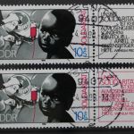 DDR, MiNr. 3202 a + b, zentrisch gestempelt