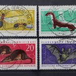 DDR, MiNr. 869-872 zentrisch Aue, gestempelt