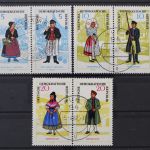 DDR, MiNr. 1074-1079, 3 Zusammendrucke, gestempelt