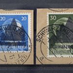 Schwarzenberg, MiNr. 11 II + 14 II, Briefstücke