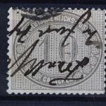 Deutsches Reich, MiNr. 12, Federzugentwertung, Fotobefund