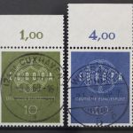 Deutschland (BRD), MiNr. 320-321 Oberrand, zentrisch gestempelt