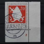 Deutschland (BRD), MiNr. 199 Ecke rechts unten, FN 2, gestempelt