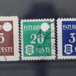 Estland, MiNr. 1-3 y, gestempelt