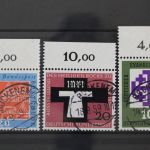 Deutschland (BRD), MiNr. 312, 313, 314 Oberränder, gestempelt