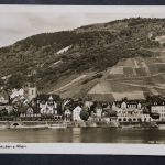 Assmannshausen / Rüdesheim, am Rhein, Blick zum Ort, Kirche