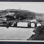 Grimma, Blick auf Hohnstädt, Muldenbrücke mit ausreitender Schwadron