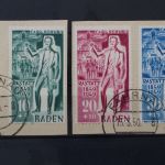 Franz. Zone Baden, MiNr. 50-52, Briefstücke, BPP Signatur
