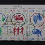 DDR, MiNr. 1039-1044 Sechserblock, Ecke rechts oben, gestempelt