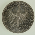 Deutschland (BRD), 5 Mark Freih. von Eichendorff, 1957 J, Vorzüglich / Extremely fine