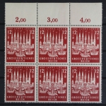 Deutsches Reich, MiNr. 862 PLF f 2, 6er Block, Oberrand, ungebraucht