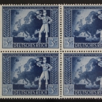 Deutsches Reich, MiNr. 820, 4er Block, PLF IV, li. Rand, postfrisch