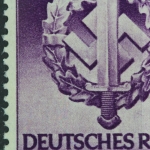 Deutsches Reich, MiNr. 818, PLF V, senk. 3er Streifen, postfrisch