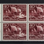 Danzig, MiNr. 288, 4er Block, li. Rand, postfrisch
