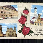 Augsburg, Fuggerhaus, St. Ullrich, Rathaus u. Perlachturm, Rosen