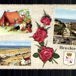 Bredene, 3 Bilder Karte, Rosen, Wappen