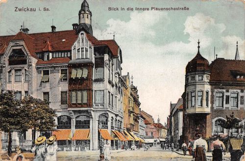 Zwickau i. Sa. Innere Plauensche Strasse, Feldpost Vignette feldpgl1911 198.048