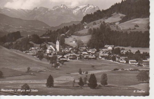 Oberstaufen Gesamtansicht Kirche gl1960 66.581