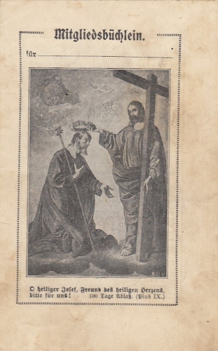 Religion: Mitgliedsbüchlein St.Josef-Bücherbruderschaft AK-Format ngl F9081.1