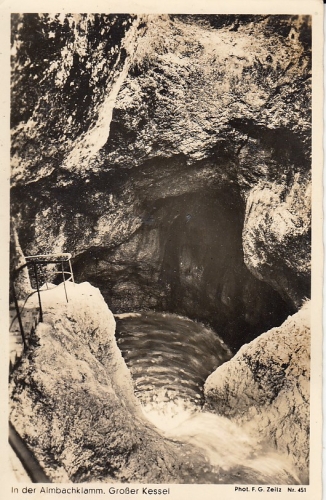 Almbachklamm, Großer Kessel, im Berchtesgadener Land glum 1960? G1235