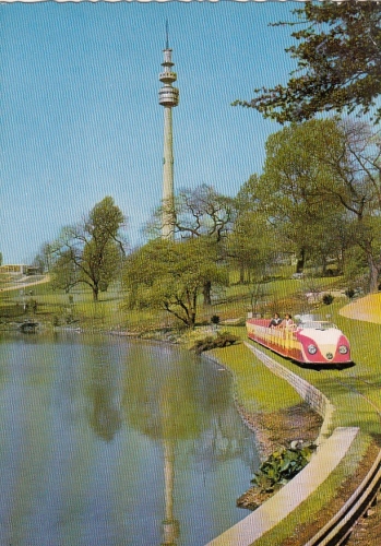 Dortmund, Bundesgartenschau 1959, Eisenbahn am Quellenteich ngl G1322