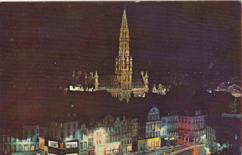 Brüssel, Das Rathaus bei Nacht gl1958? G1670