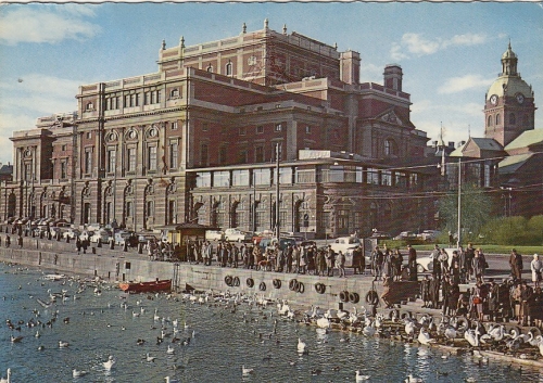 Stockholm, Kungl. Operan och Jakobs Kyrka glum 1960? G1744