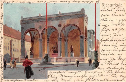 München Feldherrenhalle Litho gl1899 199.162