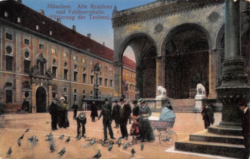 München Feldherrenhalle Taubenfütterung Alte Residenz ngl 199.164