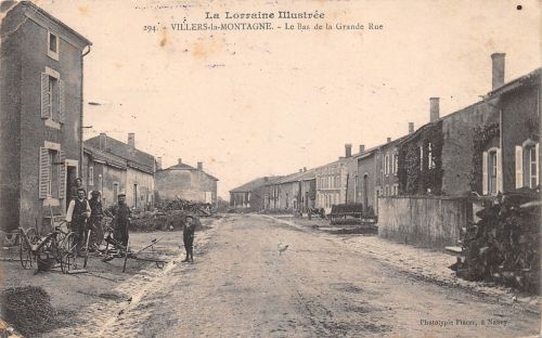 Frankreich 54 Villers-la-Montagne Le Bas de la Grande Rue feldpgl1914 198.375