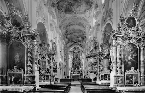 Indersdorf Pfarrkirche Innenansicht gl1961 199.435