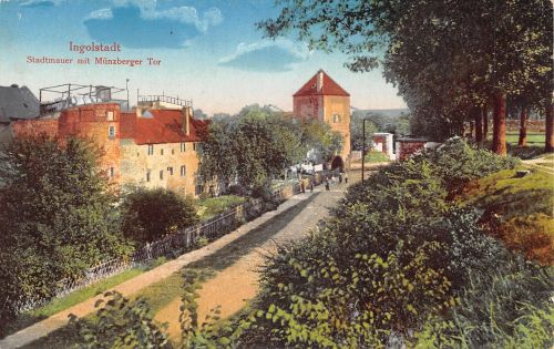 Ingolstadt Stadtmauer mit Münzberger Tor ngl 199.491