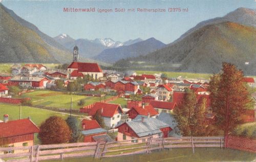 Mittenwald gegen Süd mit Reitherspitze ngl 199.560