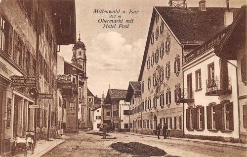 Mittenwald Obermarkt mit Hotel Post ngl 199.561