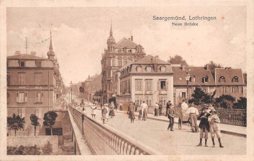 Frankreich 57 Saargemünd in Lothr. Neue Brücke feldpgl1916 198.428