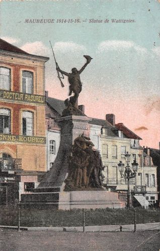 Frankreich 59 Mauberge Statue de Wattignies feldpgl1916 198.496