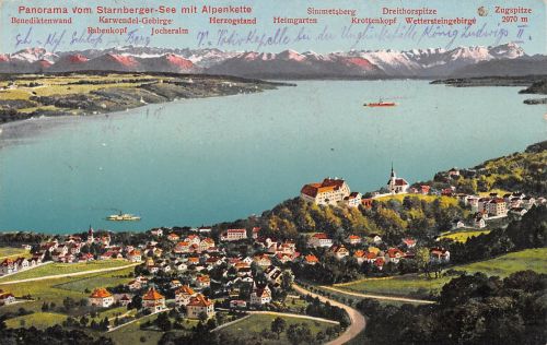 Starnberger See Panorama mit Alpenkette gl1915 199.643