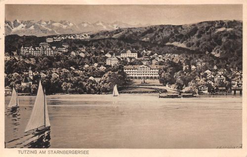 Tutzing am Starnberger See Panorama Künstlerkarte sign. gl1932 199.646