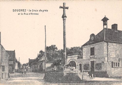 Frankreich 62 Souchez la Croix de gres et la Rue d`Arras ngl 198.583