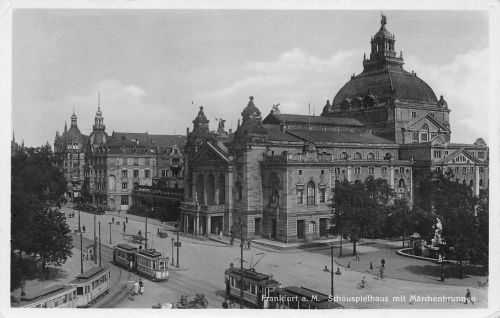 Frankfurt (Main) Schauspielhaus mit Märchenbrunnen gl1939 199.725