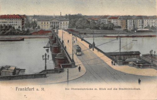 Frankfurt (Main) Obermainbrücke mit Stadtbibliothek ngl 199.801