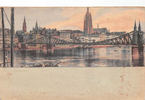 Frankfurt (Main) Eiserner Steg Rückseitig mit Zusatzstempel ngl 199.816