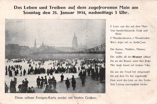 Frankfurt (Main) zugefrorener Main 25. Januar 1914 ngl 300.115