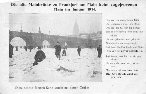 Frankfurt (Main) zugefrorener Main Januar 1914 ngl 300.116