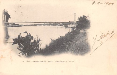 Frankreich 94 Villeneuf-Saint-Georges Pont Suspendu sur la Seine gl1900 199.123