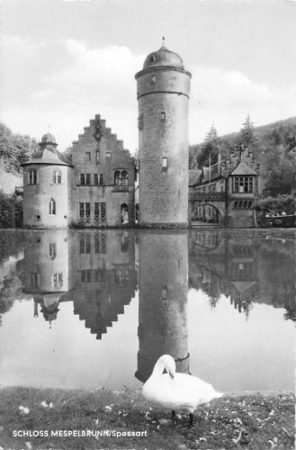 Mespelbrunn im Spessart Schloss mit Posthilfstempel gl1959 300.179