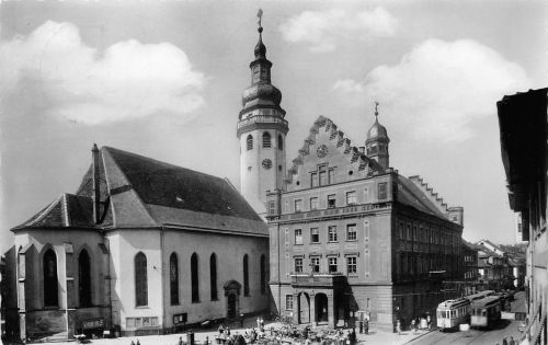 Karlsruche-Durlach Rathaus, Stadtkirche gl1958 300.187