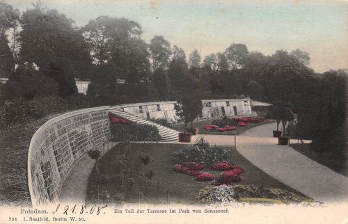 Potsdam Sanssouci Terrasse im Park gl1908 300.201