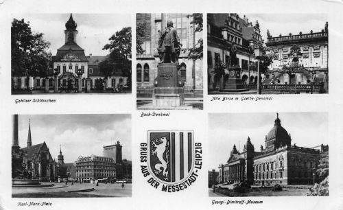 Leipzig Mehrbildkarte gl1956 300.299