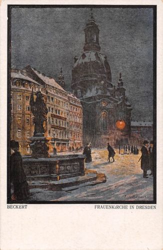 Dresden Frauenkirche Künstlerkarte sign. Fritz Beckert ngl 300.304